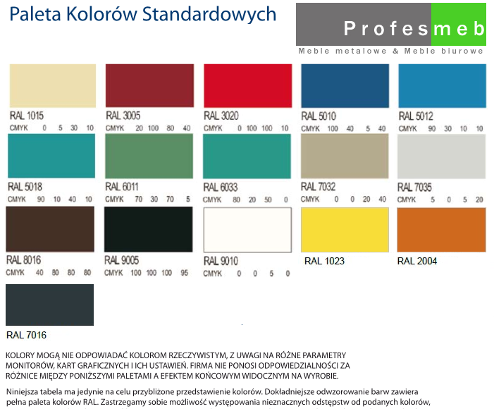PALETA RAL PALETA KOLORÓW